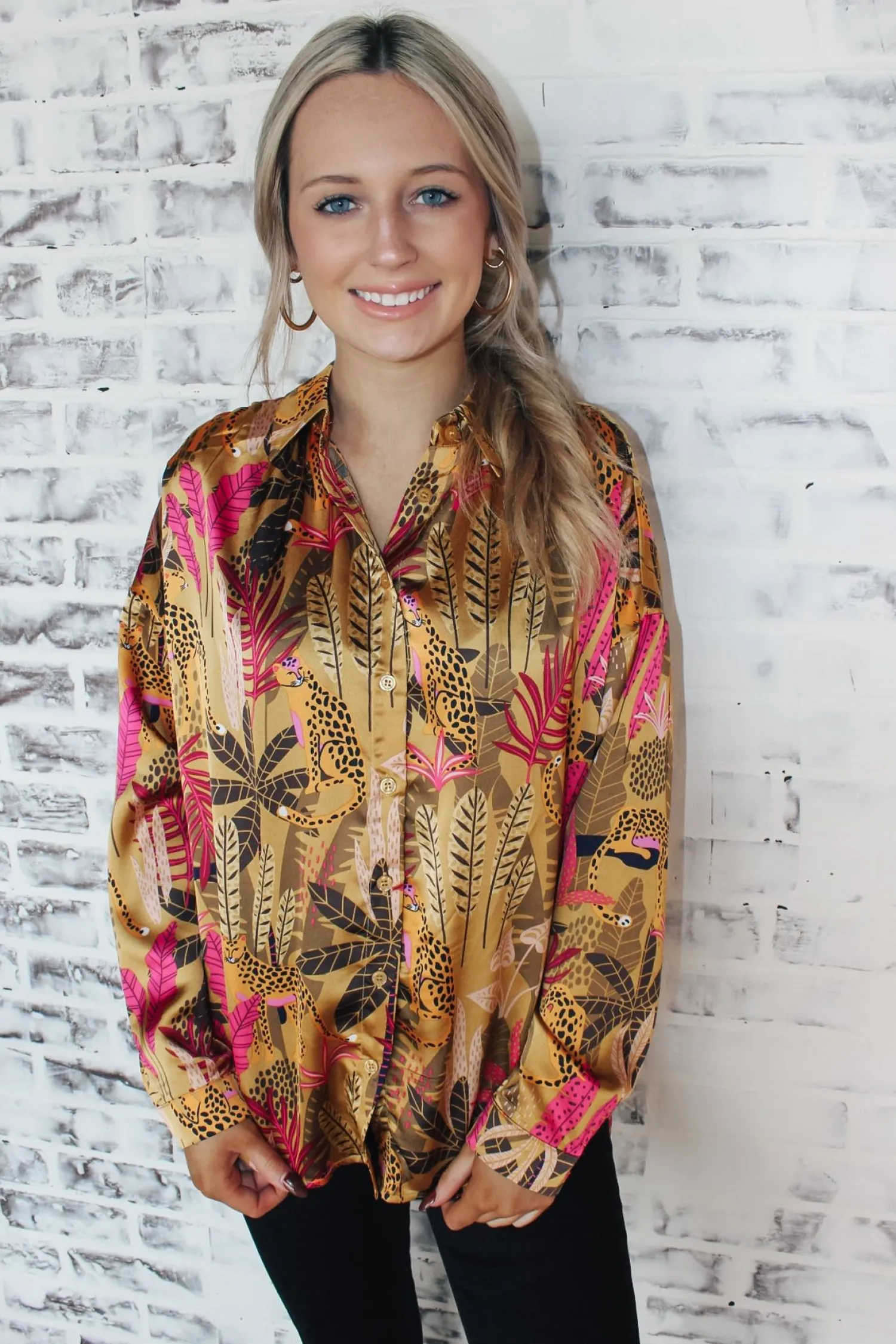 In The Jungle Top "Taupe"<Allie Lynn's Boutique Cheap