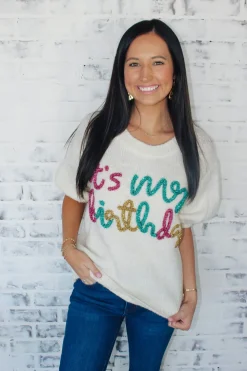 It'S My Birthday Sweater Top