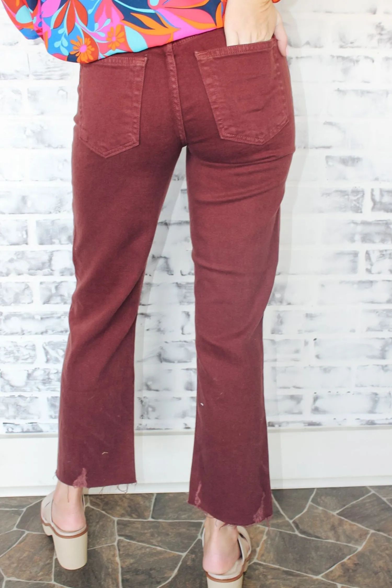 Jbd Hr Vintage Straight Jeans "Burgundy"<Allie Lynn's Boutique Discount