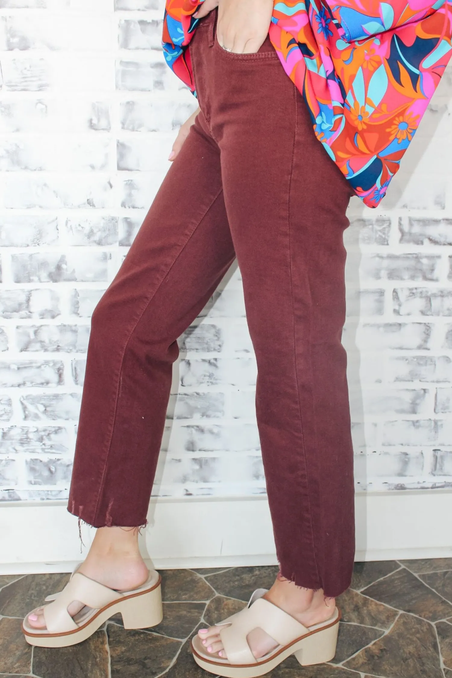 Jbd Hr Vintage Straight Jeans "Burgundy"<Allie Lynn's Boutique Discount