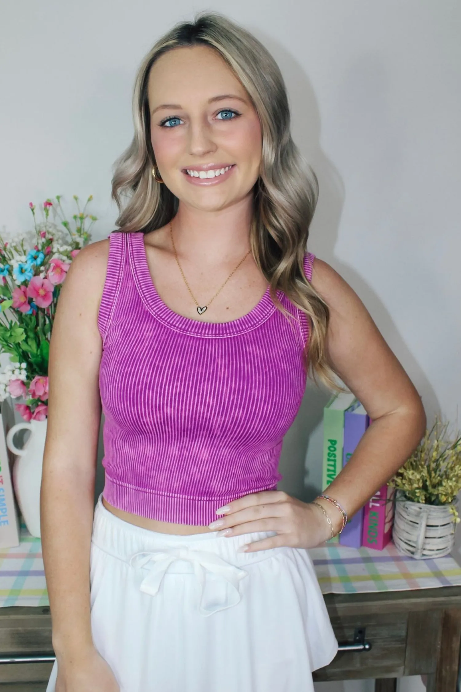 Knit Cropped Tank Top "Light Plum"<Allie Lynn's Boutique Store
