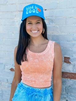 Knit Cropped Tank Top "Light Orange"<Allie Lynn's Boutique Online
