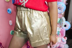 Leather Holiday Shorts "Gold"<Allie Lynn's Boutique Outlet