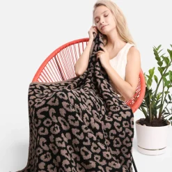 Leopard Blanket "Mocha/Black"<Allie Lynn's Boutique Sale