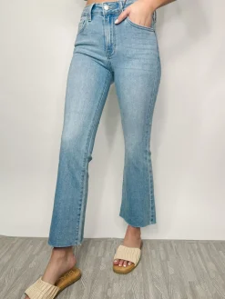 Light Denim Cropped Flares<Allie Lynn's Boutique New