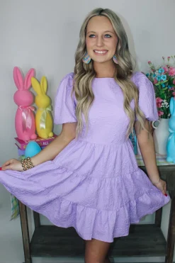 Lilac Textured Dress<Allie Lynn's Boutique Best Sale
