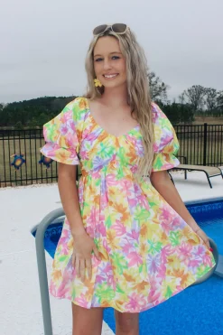 Lime Orange Sweetheart Neckline Dress<Allie Lynn's Boutique New