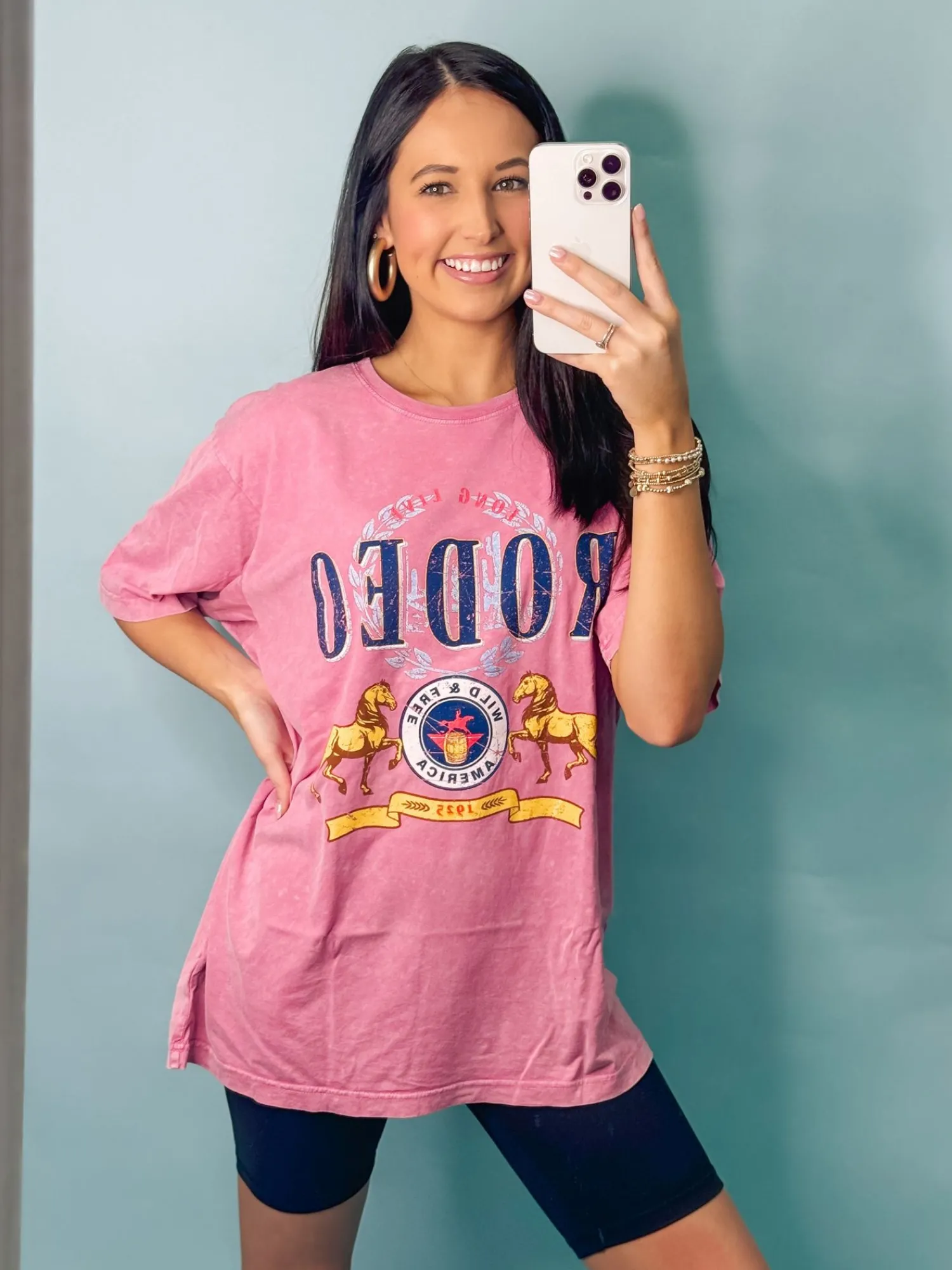Long Live Rodeo Vintage Graphic Tee "Pink"<Allie Lynn's Boutique Cheap