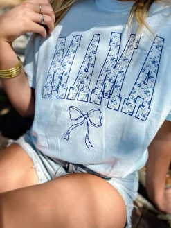 Mama Bow + Floral Graphic Tee<Allie Lynn's Boutique Fashion