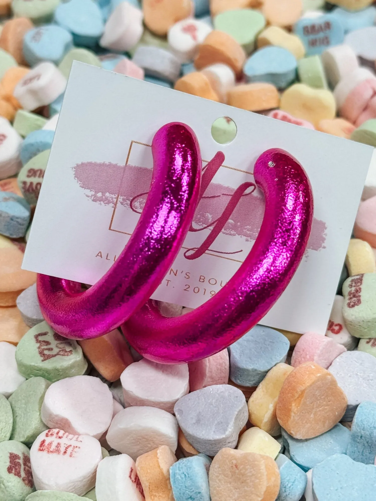 Metallic Hoops "Fuchsia"<Allie Lynn's Boutique Online