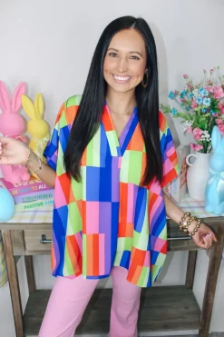 Multi Colorblock Oversized Top<Allie Lynn's Boutique Cheap