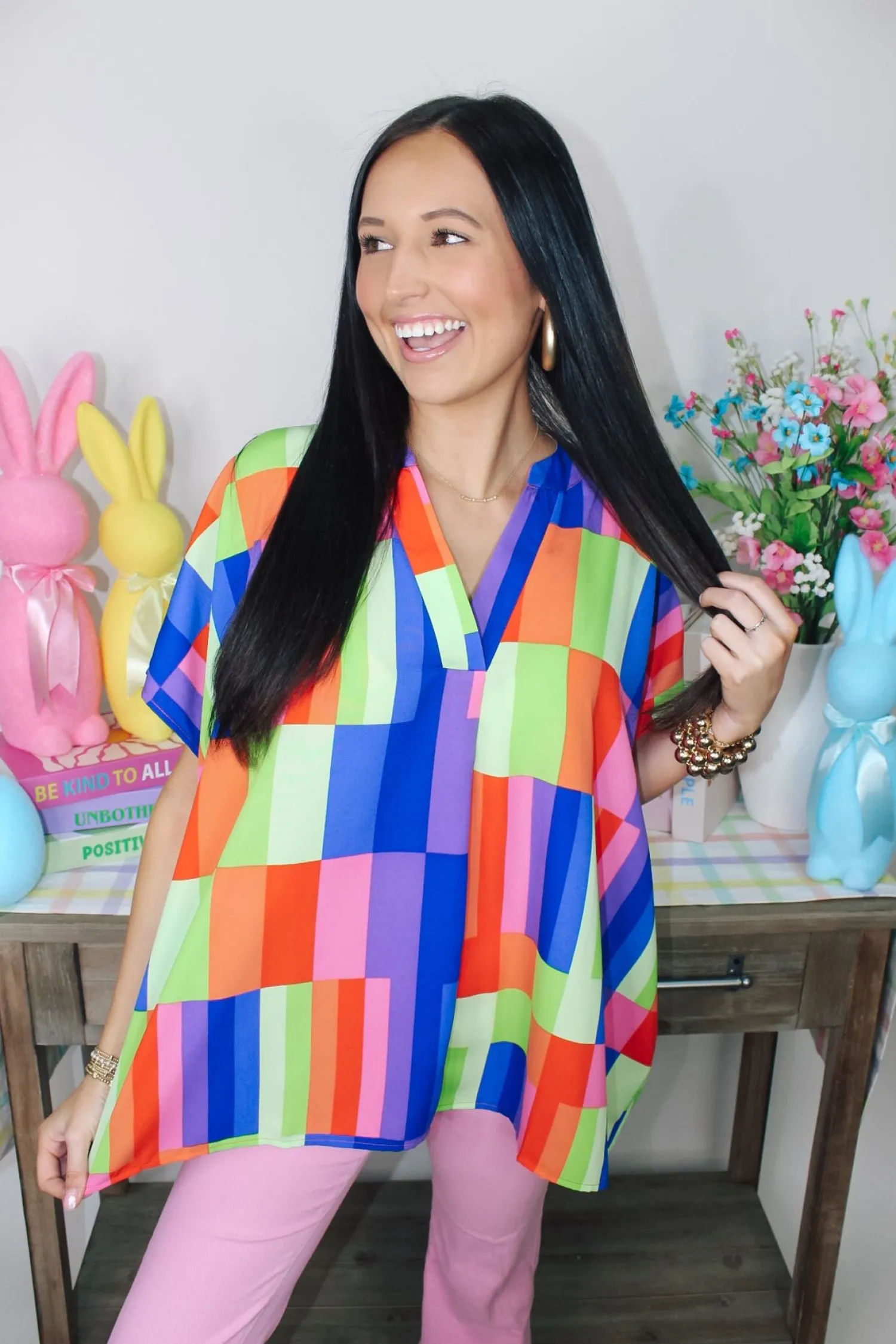Multi Colorblock Oversized Top<Allie Lynn's Boutique Best