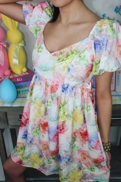 Multi Watercolor Floral Dress<Allie Lynn's Boutique New