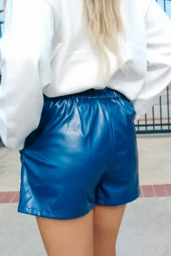Navy Leather Shorts<Allie Lynn's Boutique Cheap