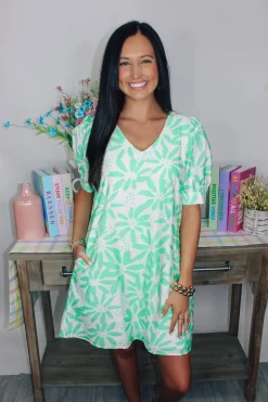 Neon Mint Mini Dress<Allie Lynn's Boutique Outlet