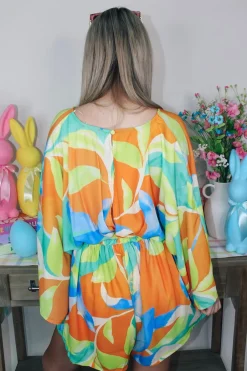 Ocean Orange Romper<Allie Lynn's Boutique Store