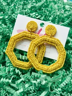 Octagon Color Pop Earrings "Yellow"<Allie Lynn's Boutique Store