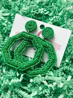 Octagon Color Pop Earrings "Green"<Allie Lynn's Boutique Store