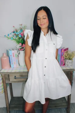 On The Town Button Down Dress<Allie Lynn's Boutique Clearance