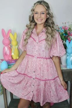 Pink Paisley Dress<Allie Lynn's Boutique Outlet