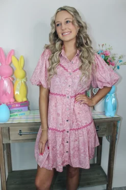 Pink Paisley Dress<Allie Lynn's Boutique Outlet