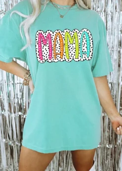 Preppy Colorful Mama Tee<Allie Lynn's Boutique Cheap
