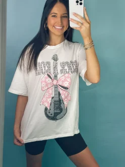 Puff Ribbon Rock N Roll Graphic Tee<Allie Lynn's Boutique Cheap