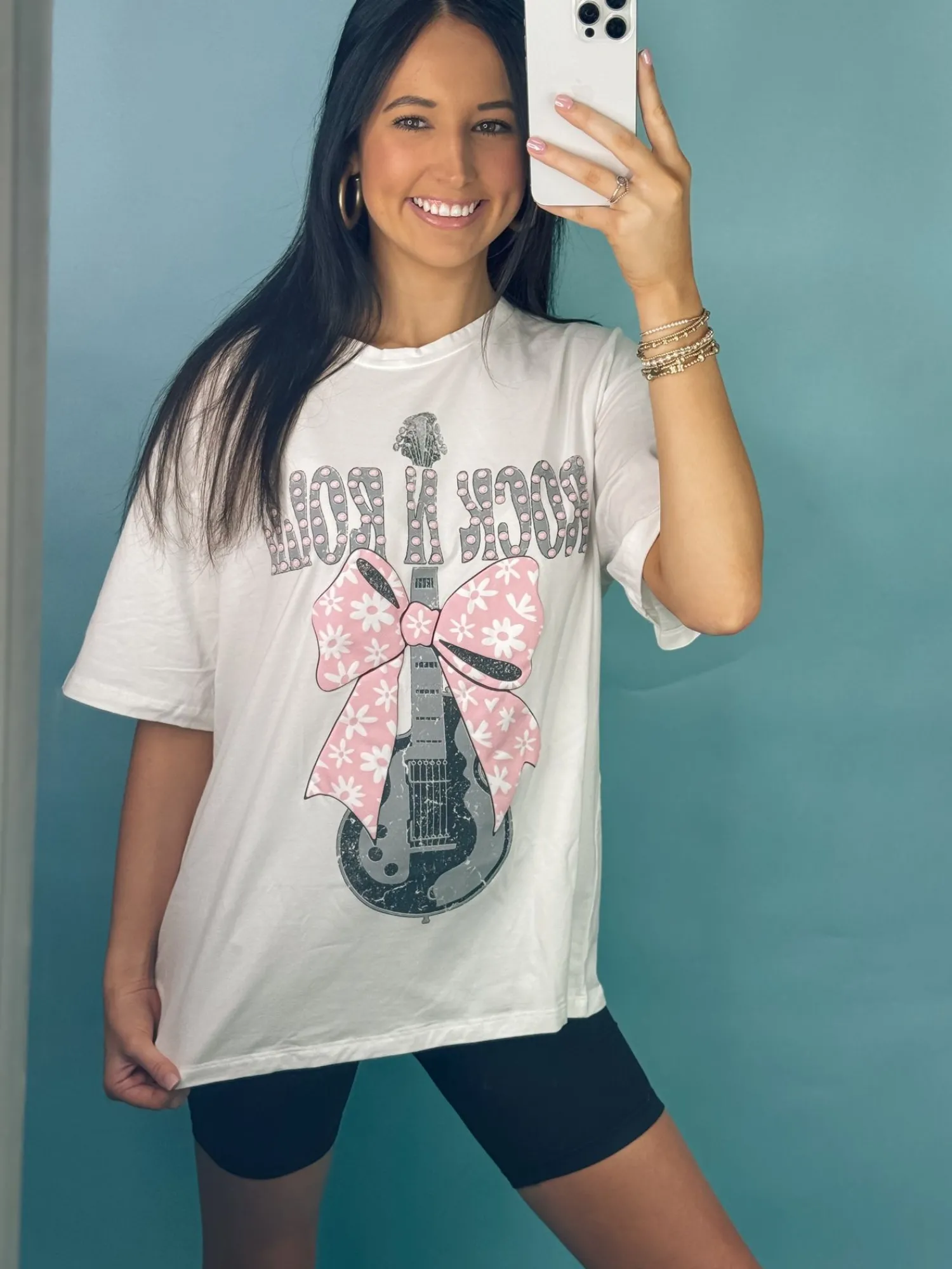 Puff Ribbon Rock N Roll Graphic Tee<Allie Lynn's Boutique Cheap
