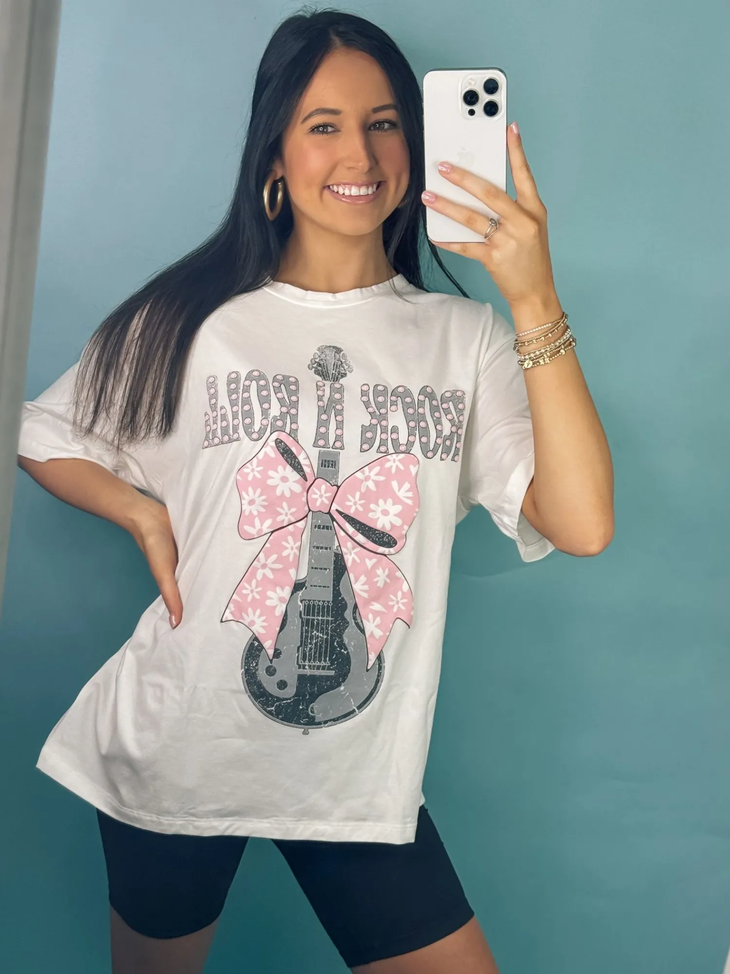 Puff Ribbon Rock N Roll Graphic Tee<Allie Lynn's Boutique Cheap