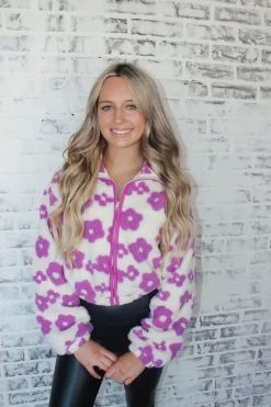 Purple Flower Jacket<Allie Lynn's Boutique Online