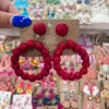 Red Circle Earrings<Allie Lynn's Boutique Online