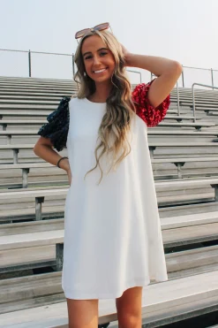 Red/Black Sequin Sleeve Dress<Allie Lynn's Boutique Online