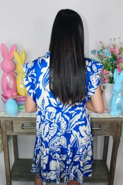 Royal Floral Dress<Allie Lynn's Boutique Shop