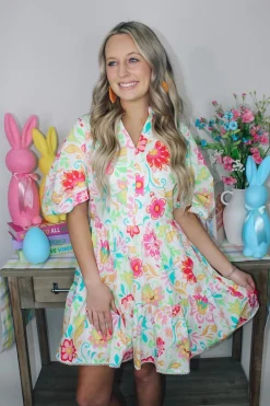 Scallop Lace Trim Poplin Dress<Allie Lynn's Boutique Hot