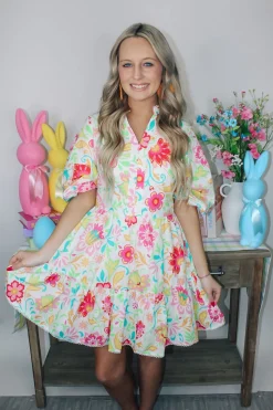 Scallop Lace Trim Poplin Dress<Allie Lynn's Boutique Cheap