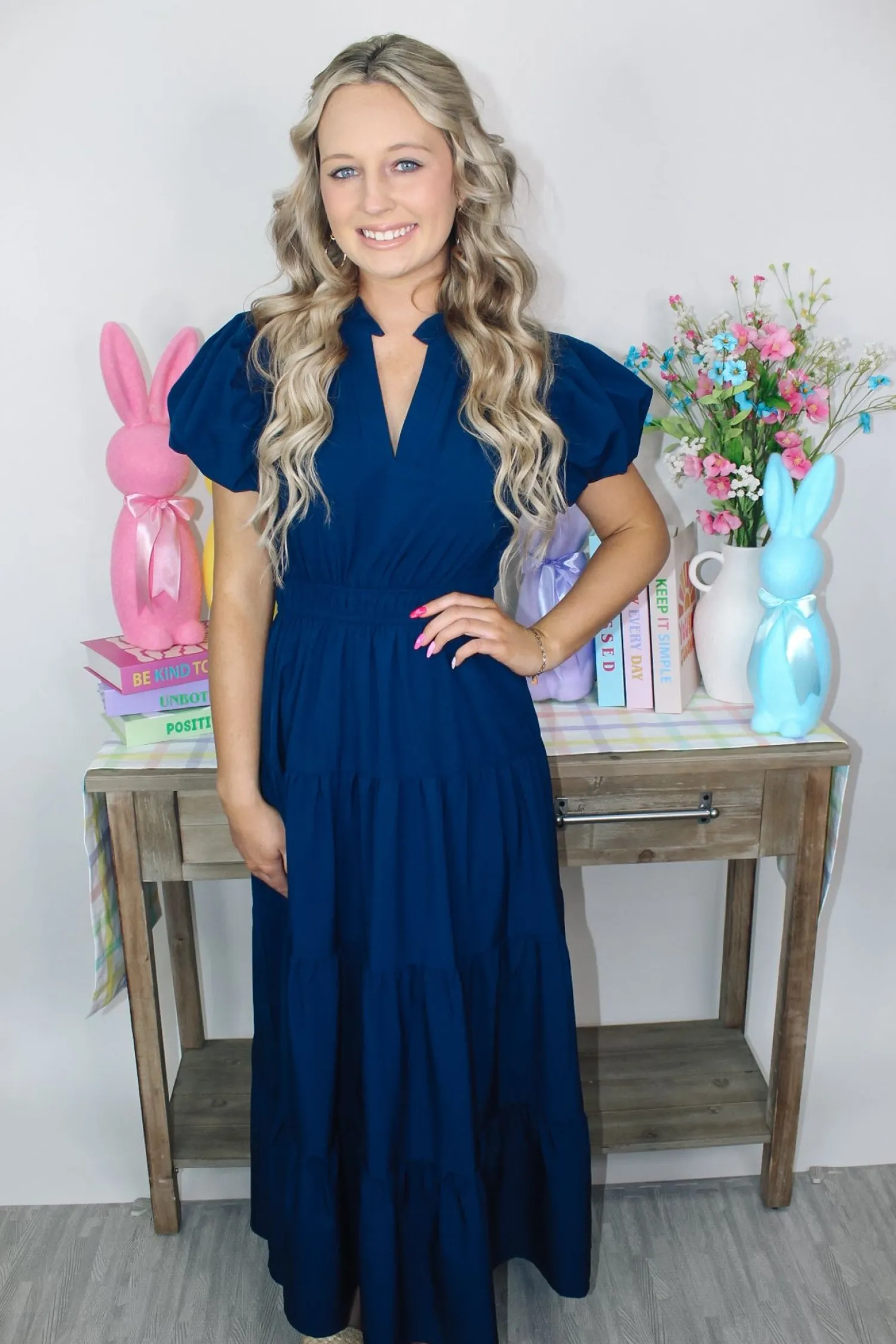 Spring Fever Dress "Navy"<Allie Lynn's Boutique New
