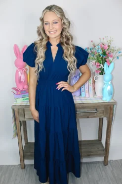 Spring Fever Dress "Navy"<Allie Lynn's Boutique Outlet