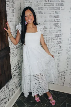 Spring Fling Midi Dress "White"<Allie Lynn's Boutique Cheap