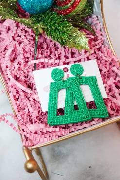 Square Color Pop Earrings "Green"<Allie Lynn's Boutique Outlet