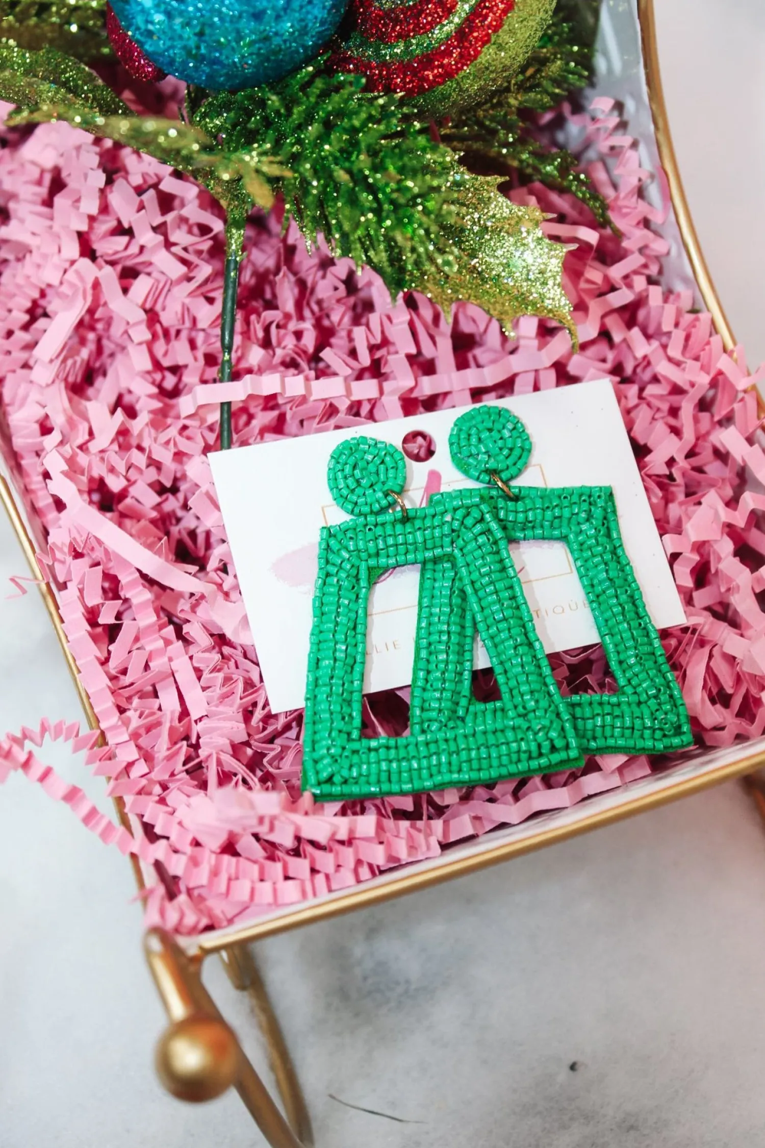 Square Color Pop Earrings "Green"<Allie Lynn's Boutique Outlet