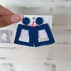 Square Color Pop Earrings "Navy"<Allie Lynn's Boutique Fashion