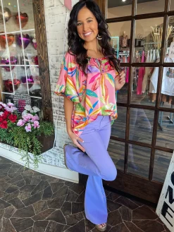 Stretch Bell Bottoms "Lavender"<Allie Lynn's Boutique New