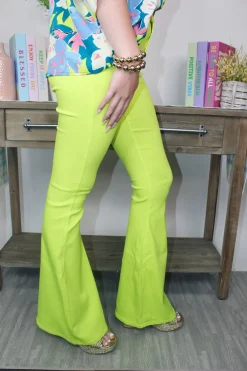 Stretch Bell Bottoms "Neon Yellow"<Allie Lynn's Boutique Outlet