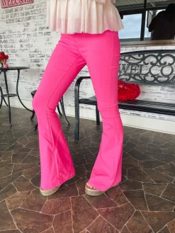 Stretch Bell Bottoms "Pink"<Allie Lynn's Boutique Shop