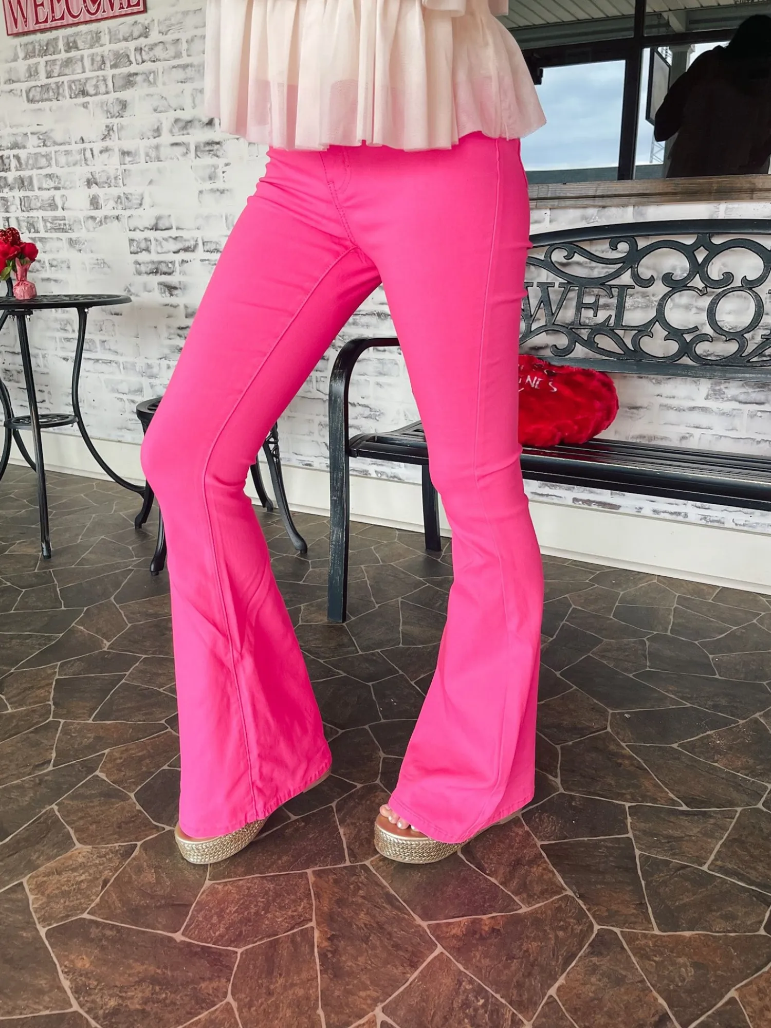 Stretch Bell Bottoms "Pink"<Allie Lynn's Boutique Shop