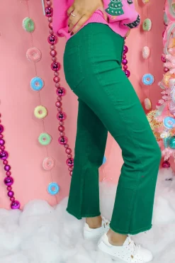 Stretchy Wide Leg Pants "Forest"<Allie Lynn's Boutique Best Sale