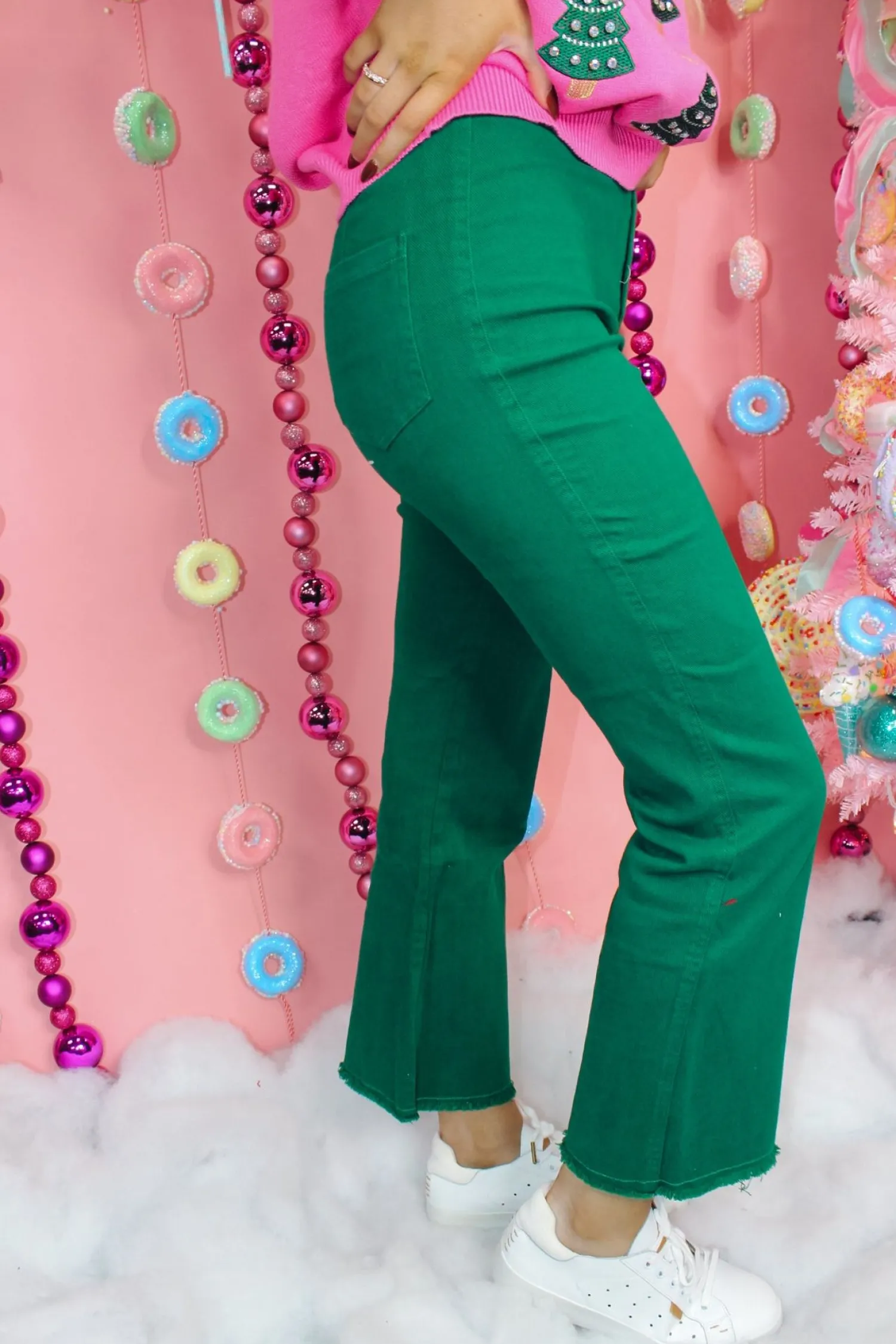 Stretchy Wide Leg Pants "Forest"<Allie Lynn's Boutique Best Sale
