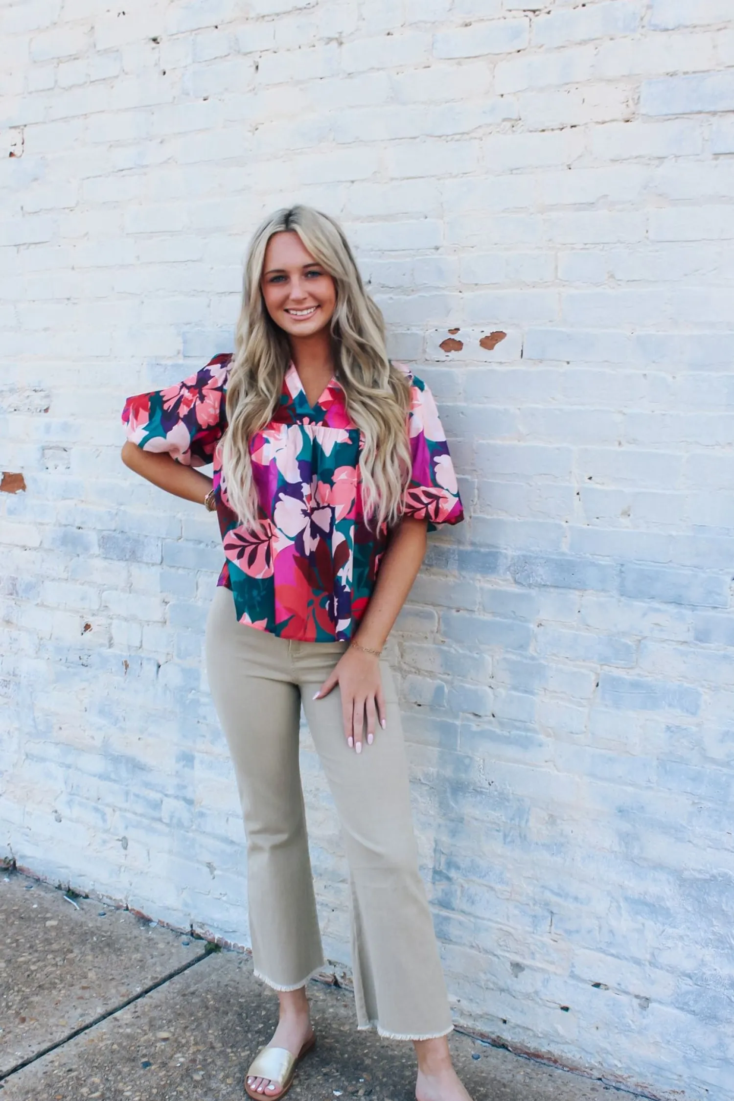 Stretchy Wide Leg Pants "Tan"<Allie Lynn's Boutique Shop