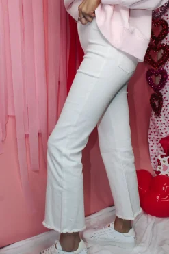 Stretchy Wide Leg Pants "White"<Allie Lynn's Boutique Online