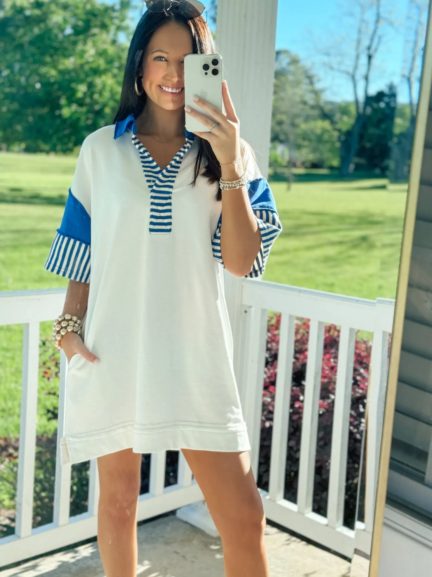 Stripe/Colorblock Mini Dress<Allie Lynn's Boutique Hot